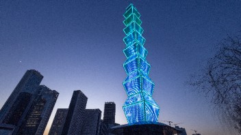 LED户外显示屏|<b>艺术装置</b>应用|柔性视频玻璃|北京通州运河之柱