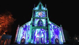 武汉花博汇夜游丨《玫瑰之约》教堂MAPPING 