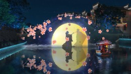 三河古镇桥体投影秀·古桥与光影的交融
