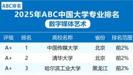2025年数字媒体艺术专业大学排名及评级结果