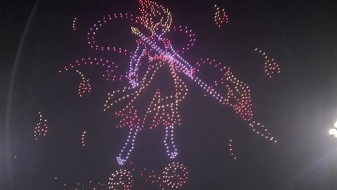 汕尾无人机表演 陆河擂茶节千架无人机表演