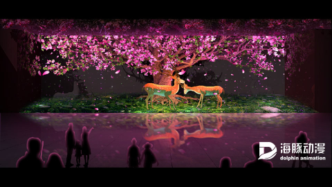 主题公园光影秀---梅花鹿