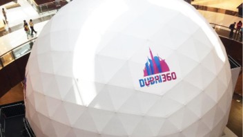 迪拜<b>购物中心</b>的球体，从各个角度展示这座城市