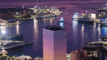 Piraeus Tower外部建筑照明设计