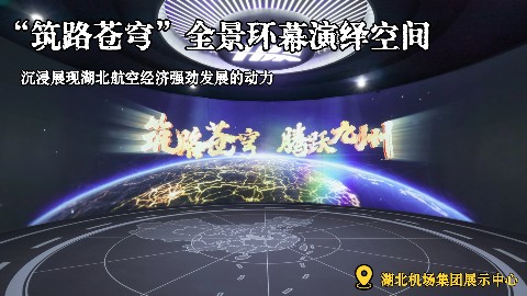 在180°环幕全景环幕演绎空间中，看一场关于湖北的天空电影