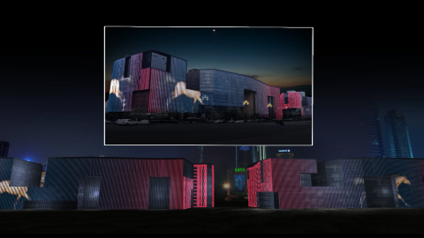 商业建筑灯光秀3D场景模拟