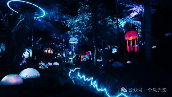 沉浸式夜游丨Hutan Mycelia自然主题夜游，数字光影织就奇幻菌丝森林