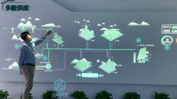 电网展厅新能源投影互动墙-逸明科技
