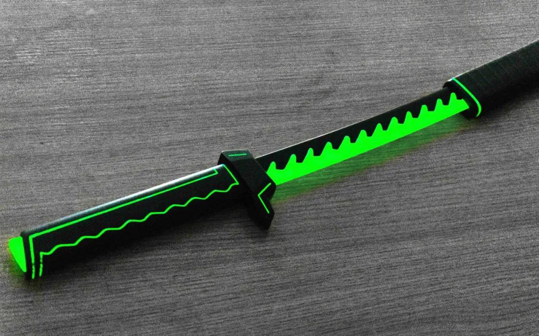 可拉刀光龙刃,用紫光檀1:1打造▲雷电将军武器,零特效,真的能闪电