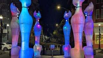 旧金山9英尺高发光“Cathenge”猫雕塑