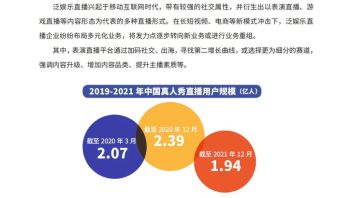 <b>中国演出行业</b>协会：中国网络表演（直播）行业发展报告（全文）
