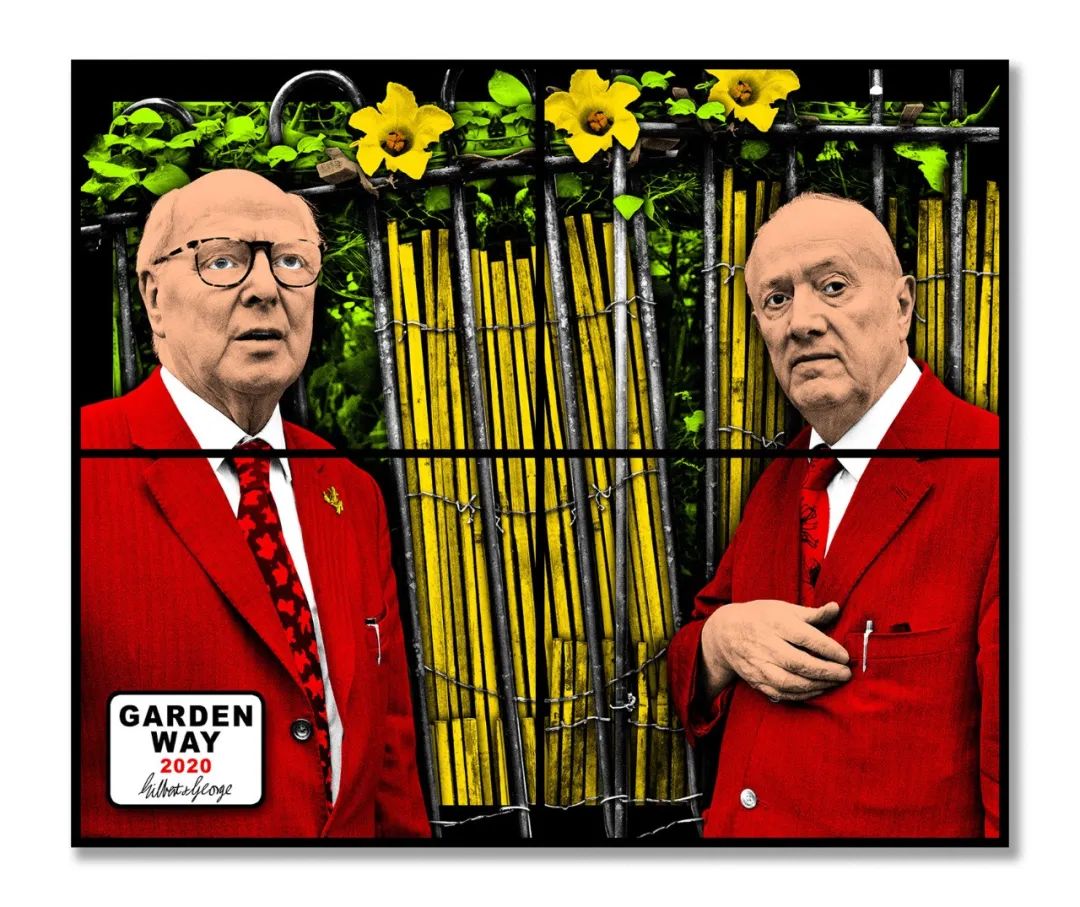 吉尔伯特&乔治,《garden way》,2020,混合材料,127 x 151 cm